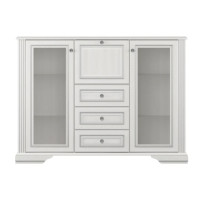 Комод-Витрина 2W3S1B Вайт(White)-Гербор